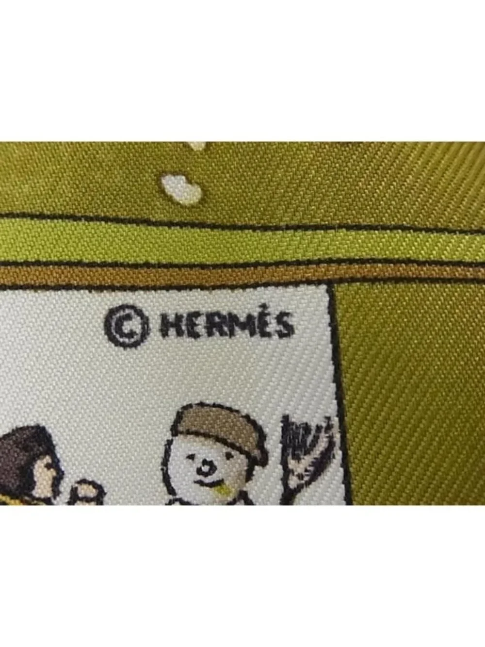 Hermes Neige D'antan Last Year's Carre 45 Petit Gavroche 100% Silk Scarf Green - Picture 4 of 5
